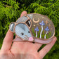 Mini Purple Mushroom Opossum Stained Glass Suncatcher