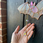 Pink Haze Wizard Bat Stained Glass Suncatcher
