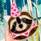 Lovely Wizard Raccoon Stained Glass Suncatcher