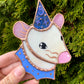 Periwinkle Wizard Rat Mini Stained Glass Suncatcher