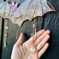 Pink Haze Wizard Bat Stained Glass Suncatcher