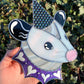 Cosmic Heart Wizard Opossum Stained Glass Suncatcher