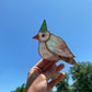 Wizard Pigeon Stained Glass Planter Stake