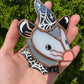Mini Spiderweb (version 1) Wizard Opossum Stained Glass Suncatcher
