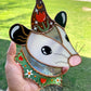 Tulip Wizard Opossum Stained Glass Suncatcher