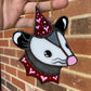 Mini Red Lovely Opossum Stained Glass Ornament