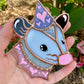 Mini Pink and Purple Valentine Opossum Stained Glass Suncatcher