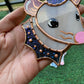 Mini Van Gogh Wizard Rat Stained Glass Ornament