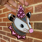 Mini Lovely Opossum Stained Glass Ornament