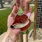 Light Green Mini Wizard Fox Stained Glass Suncatcher