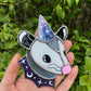 Purple Galaxy Opossum Mini Stained Glass Ornament