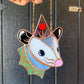 Tulip Wizard Mini Opossum Stained Glass Ornament