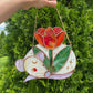 Flower Rat Stained Glass Suncatcher