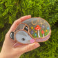 Wildflowers and Mushroom SleepyOpossum Mini Stained Glass Suncatcher
