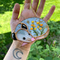 Mini Sleepy Yarrow Opossum Stained Glass Ornament