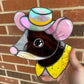 Banana Mouse Stained Glass Suncatcher