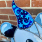 Blue Wizard Opossum Stained Glass Suncatcher