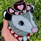 Red Lovely Cowboy Opossum Stained Glass Suncatcher