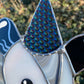 Cosmic Heart Wizard Opossum Stained Glass Suncatcher