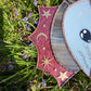 Hot Pink Wizard Opossum Stained Glass Suncatcher
