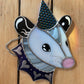 Cosmic Heart Wizard Opossum Stained Glass Suncatcher
