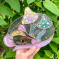Green Forest Mushroom Rat Stained Glass Suncatcher