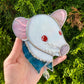 Albino Bandana Rat Stained Glass Suncatcher