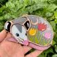 Sleepy Tulip Field Opossum Stained Glass Ornament