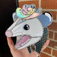 Cosmic Screaming Cowboy Opossum Stained Glass Suncatcher