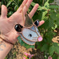Green Van Gogh Wizard Opossum Stained Glass Suncatcher