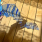 Blue Swirl Wizard Bat Stained Glass Suncatcher