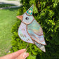 Wizard Pigeon Stained Glass Planter Stake