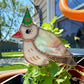 Wizard Pigeon Stained Glass Planter Stake