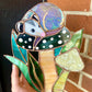 Sleepy Opossum Mushroom Stained Glass Suncatcher
