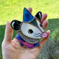 Blue Wizard Mini Opossum Stained Glass Ornament