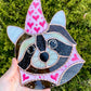 Lovely Wizard Raccoon Stained Glass Suncatcher