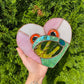 Iridescent Lovely Frog Stained Glass Suncatcher