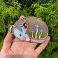 Mini Purple Mushroom Opossum Stained Glass Suncatcher