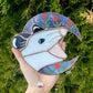 Springtime Screamy Opossum Moon Stained Glass Suncatcher