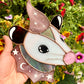 Warm Lavender SparkleWizard Opossum Stained Glass Suncatcher