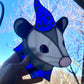 Blue Wizard Opossum Stained Glass Suncatcher