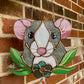 Flower Dumbo Rat Stained Glass Suncatcher
