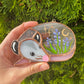 Lavender Sleepy Opossum Mini Stained Glass Suncatcher