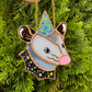 Blue Party Opossum Mini Stained Glass Suncatcher