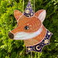Royal Blue Wizard Fox Stained Glass Suncatcher