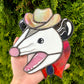 Made to Order: Screaming Cowboy Opossum Stained Glass Suncatcher