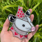Mini Pink Valentine Opossum Stained Glass Suncatcher