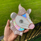 Warm Lavender SparkleWizard Opossum Stained Glass Suncatcher