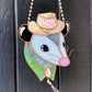 Love Cowboy Opossum Stained Glass Suncatcher