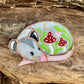 Mini Red (ver 1) Valentine Sleepy Opossum Stained Glass Suncatcher